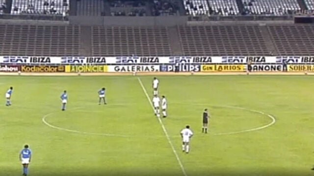 Real Madrid-Nápoles de Copa de Europa, jugado a puerta cerrada en el Santiago Bernabéu.