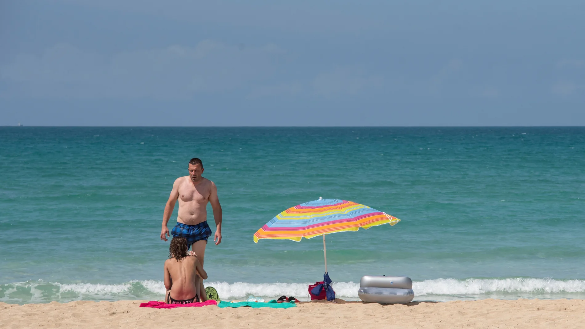 Turistas alemanes en las playas de Palma de Mallorca