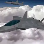 Recreación del futuro avión de combate europeo (FCAS)