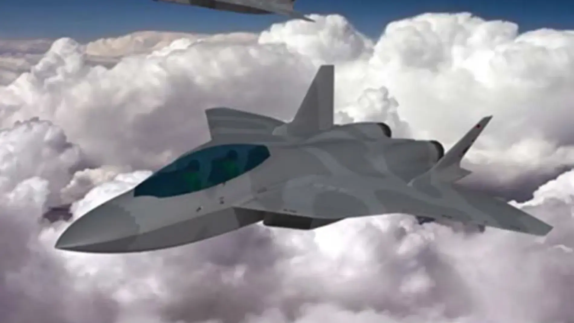 Recreación del futuro avión de combate europeo (FCAS)