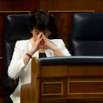 La ministra de Educación, Isabel Celaá, ayer en el Congreso
