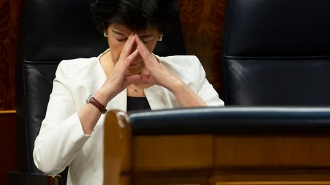 La ministra de Educación, Isabel Celaá, ayer en el Congreso