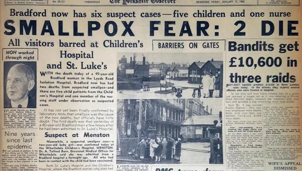 La prensa de la época informando sobre la epidemia de viruela