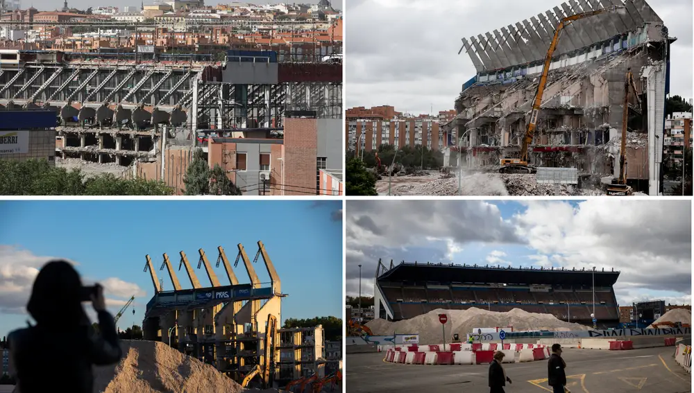 Así han ido avanzando las obras desde su comienzo en febrero de 2019, cuando comenzaron a derribarse elementos interiores del estadio