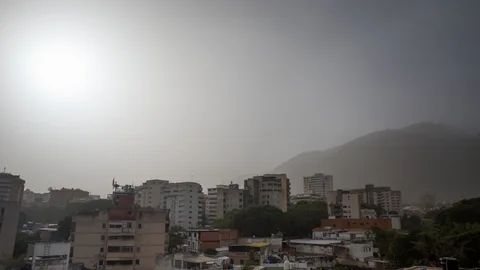 Partículas de polvo sobre Caracas (Venezuela).