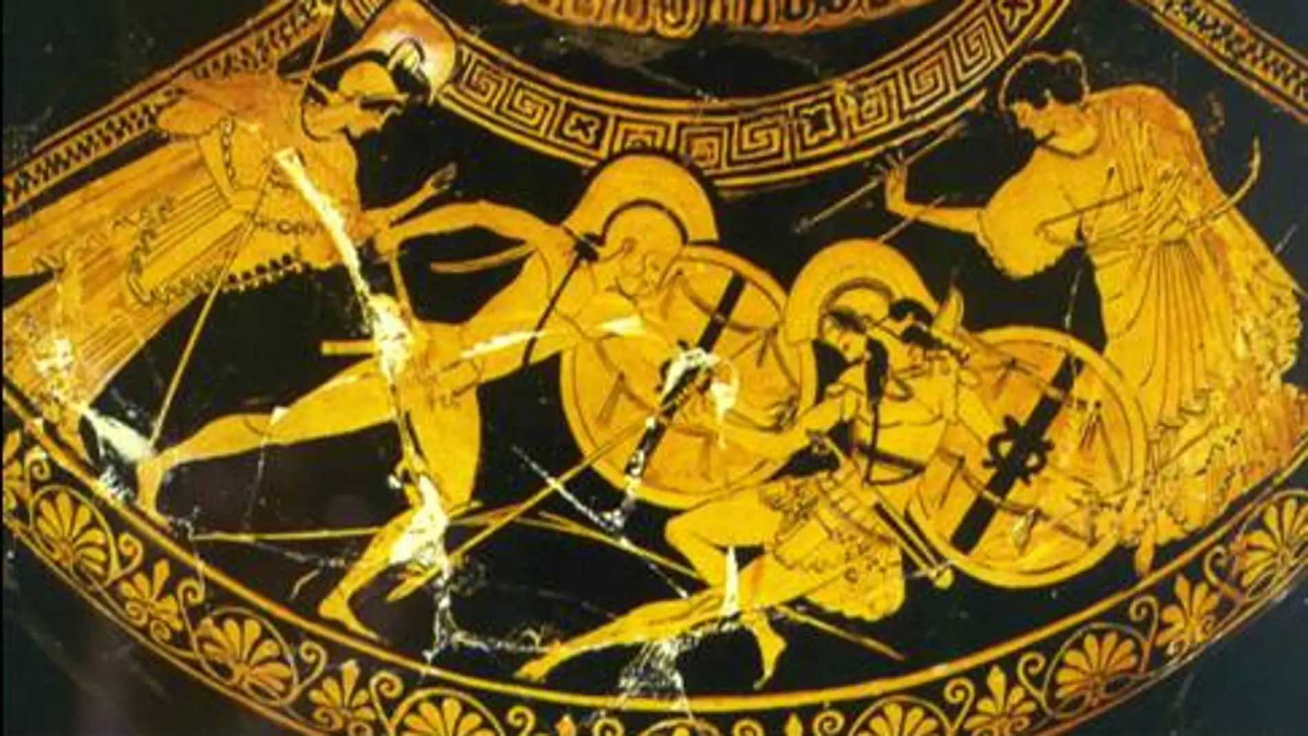 Esta vasija griega refleja el combate entre Aquiles y Héctor, dos héroes cuyas diferencias van más allá del combate que libraron en Troya