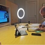 Miquel Buch durante la reunión telemática de la Junta Local de Seguretat de Cornellà de Llobregat