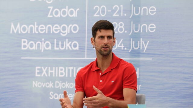 Novak Djokovic presentando el Adria Tour