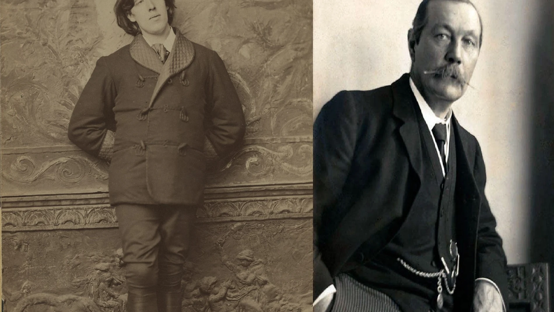 Los escritores Oscar Wilde y Arthur Conan Doyle