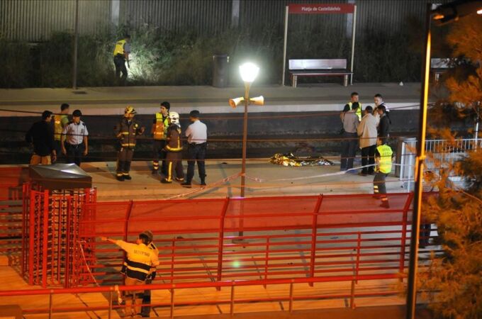 Imagen del accidente ferroviario de Castelldefels en 2010