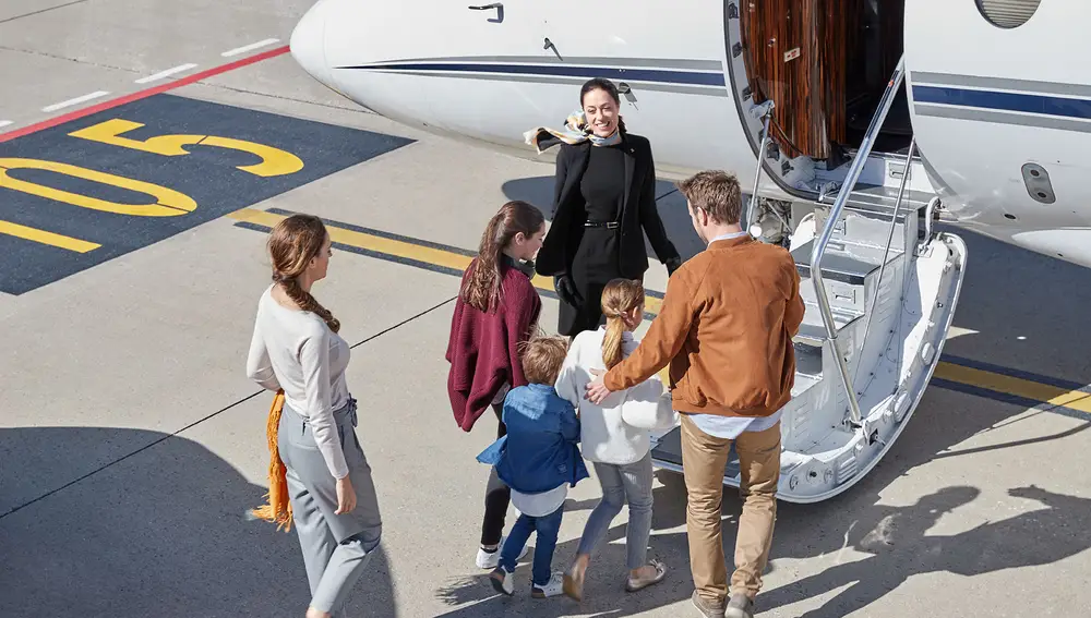 Volar con la familia en vuelo privado