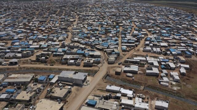 Imagen de uno de los campos de refugiados en la frontera turca con Siria, cerca la de la provincia de Idlib