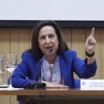 La ministra de Defensa, Margarita Robles, en el acto de clausura de "Balmis"