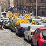 Emergency responders are seen near a scene of reported stabbings, in Glasgow, Scotland, Britain June 26, 2020, in this picture obtained from social media. @JATV_SCOTLAND/via REUTERS THIS IMAGE HAS BEEN SUPPLIED BY A THIRD PARTY. MANDATORY CREDIT. NO RESALES. NO ARCHIVES.