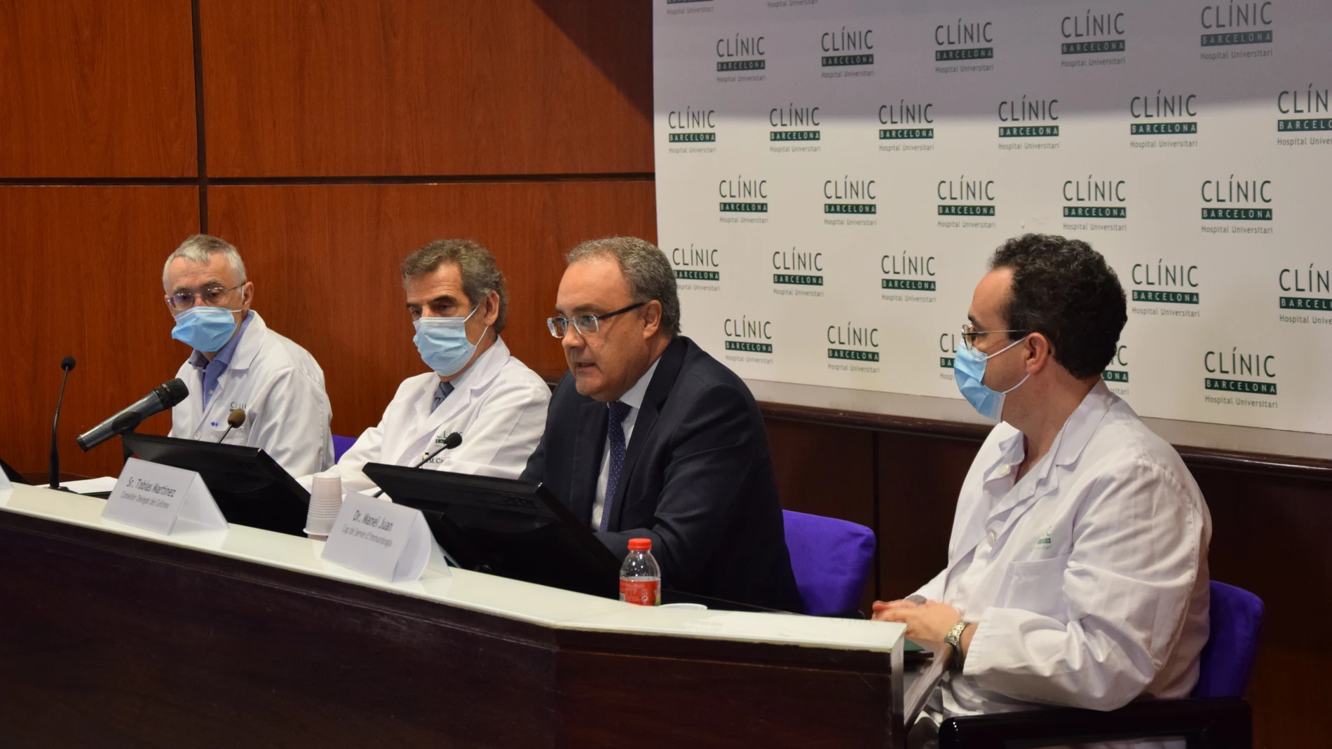 Tobías Martínez, CEO de Cellnex, el día de la presentación del acuerdo con los responsables del Hospital Clínic
