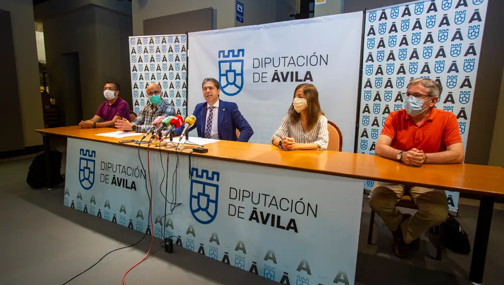 Presentación de la Estrategia provincial de mitigación y adaptación al cambio climático por el diputado responsable del Área de Turismo, Asuntos Europeos y Energía, Armando García Cuenca, y expertos de la Universidad de Salamanca.