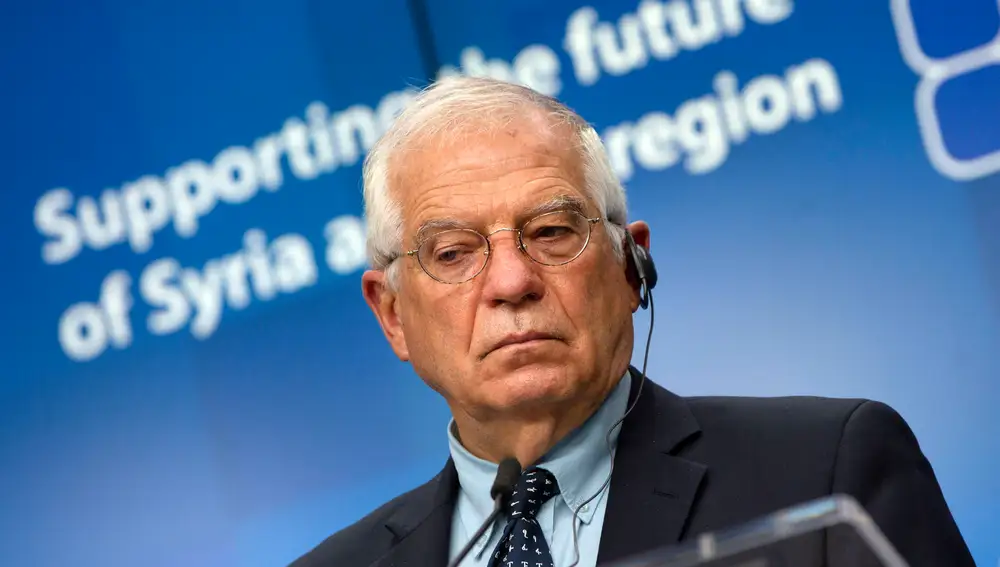 Josep Borrell habla durante la conferencia en apoyo del futuro de Siria y la región