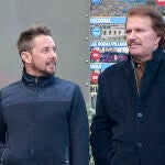 El humorista Edmundo " Bigote " Arrocet con su hijo Alexis Ledgard Arrocet por las calles de Madrid.22/12/2016