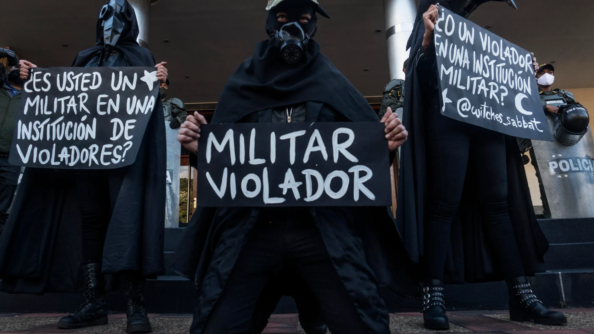 Protest against soldiers rape of young indigenous girl in Bogota