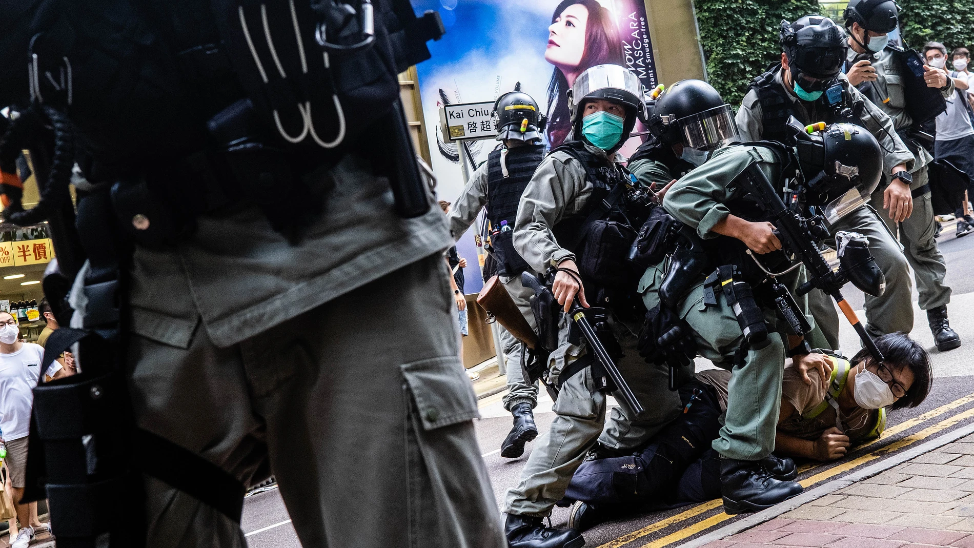 La Policía de Hong Kong detiene a los manifestantes durante el 23º aniversario de la cesión del control a China por parte de Reino Unido01/07/2020 ONLY FOR USE IN SPAIN