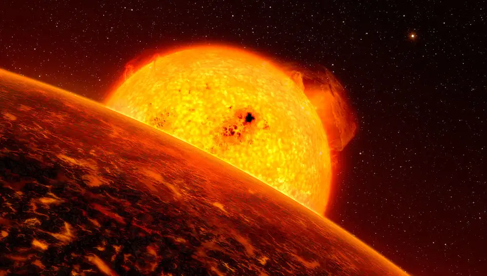 Impresión artística del exoplaneta CoRoT-7b.