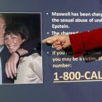 Imagen de la conferencia de prensa para anunciar los cargos contra Ghislaine Maxwell por su presunto papel en la explotación sexual y el abuso de múltiples niñas menores por Jeffrey Epstein