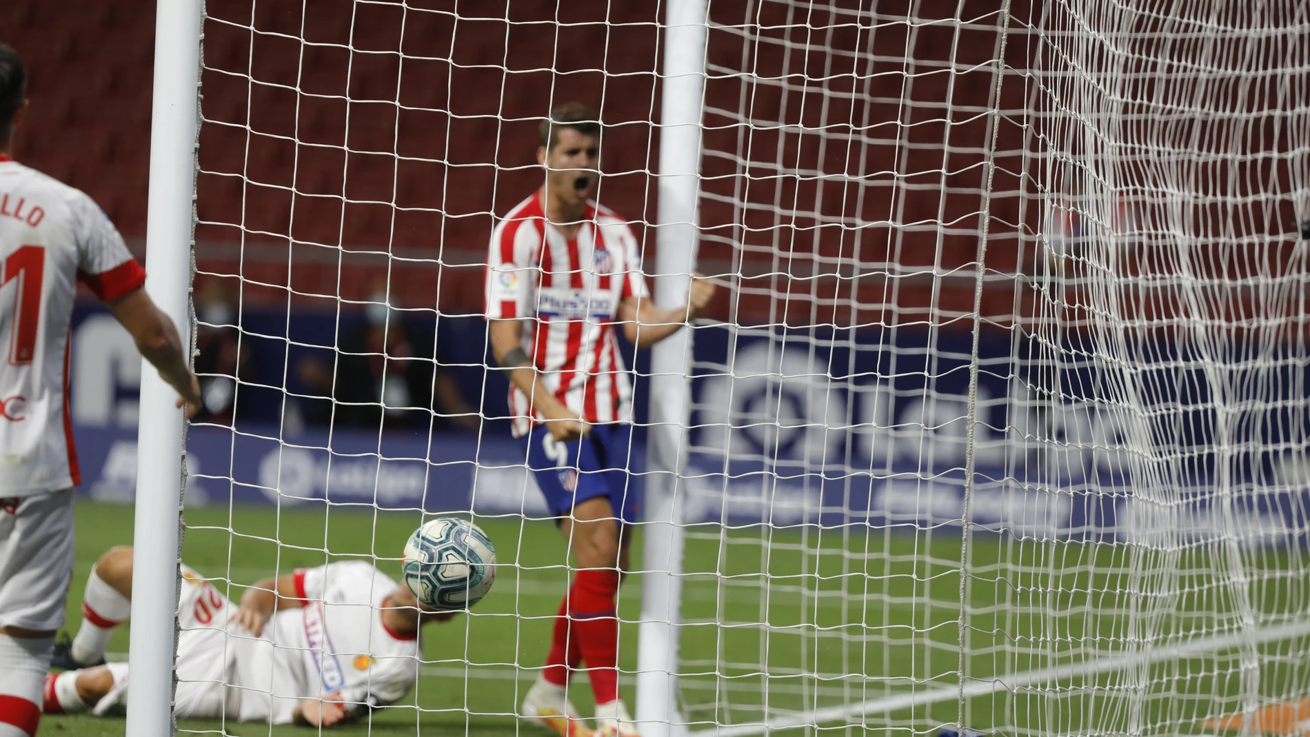 Morata celebra su segundo gol al Mallorca
