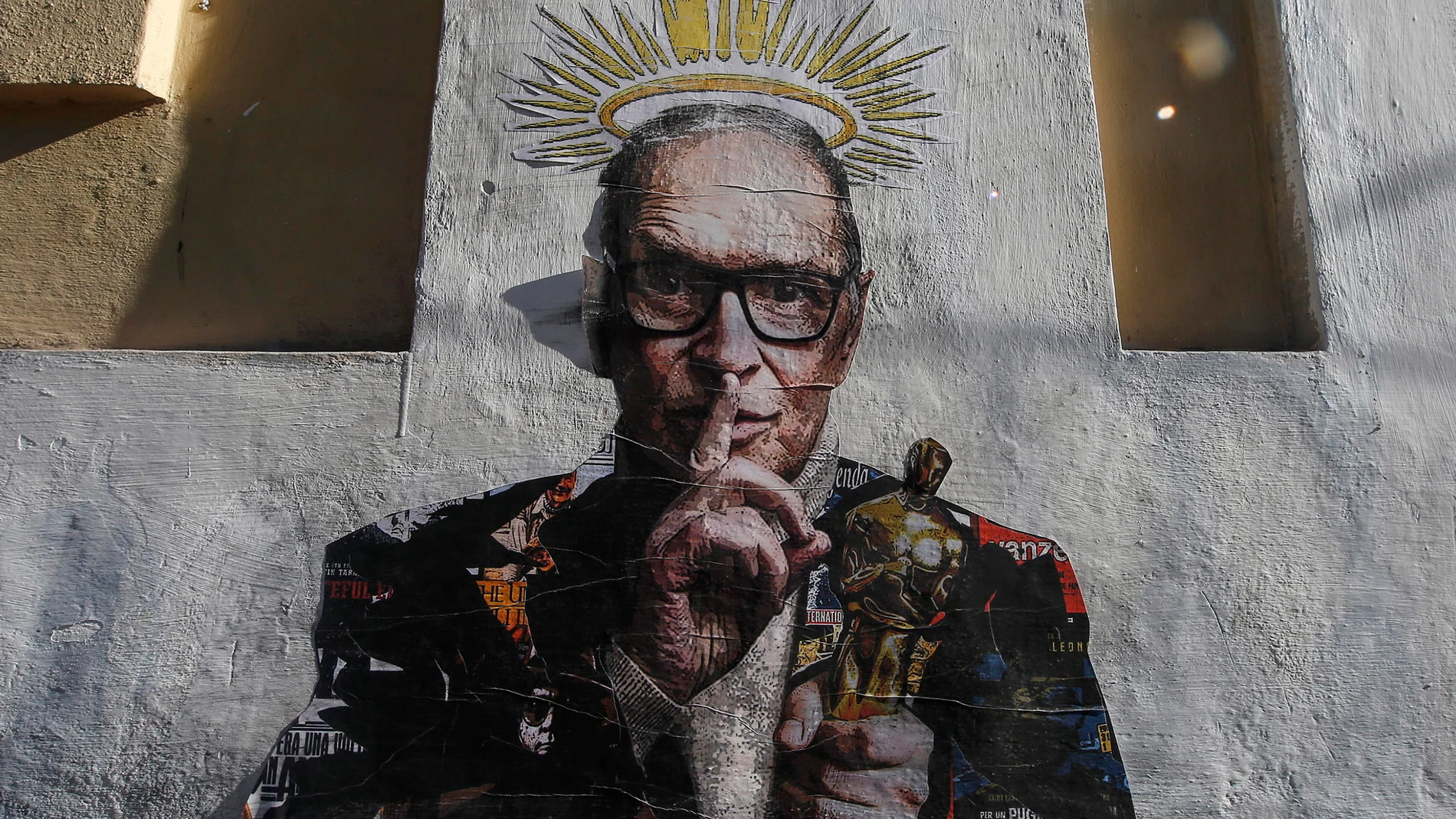 Graffiti mural of Ennio Morricone in Rome
