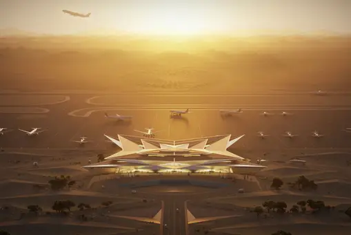 No es un espejismo; es el nuevo aeropuerto de lujo de Arabia Saudí
