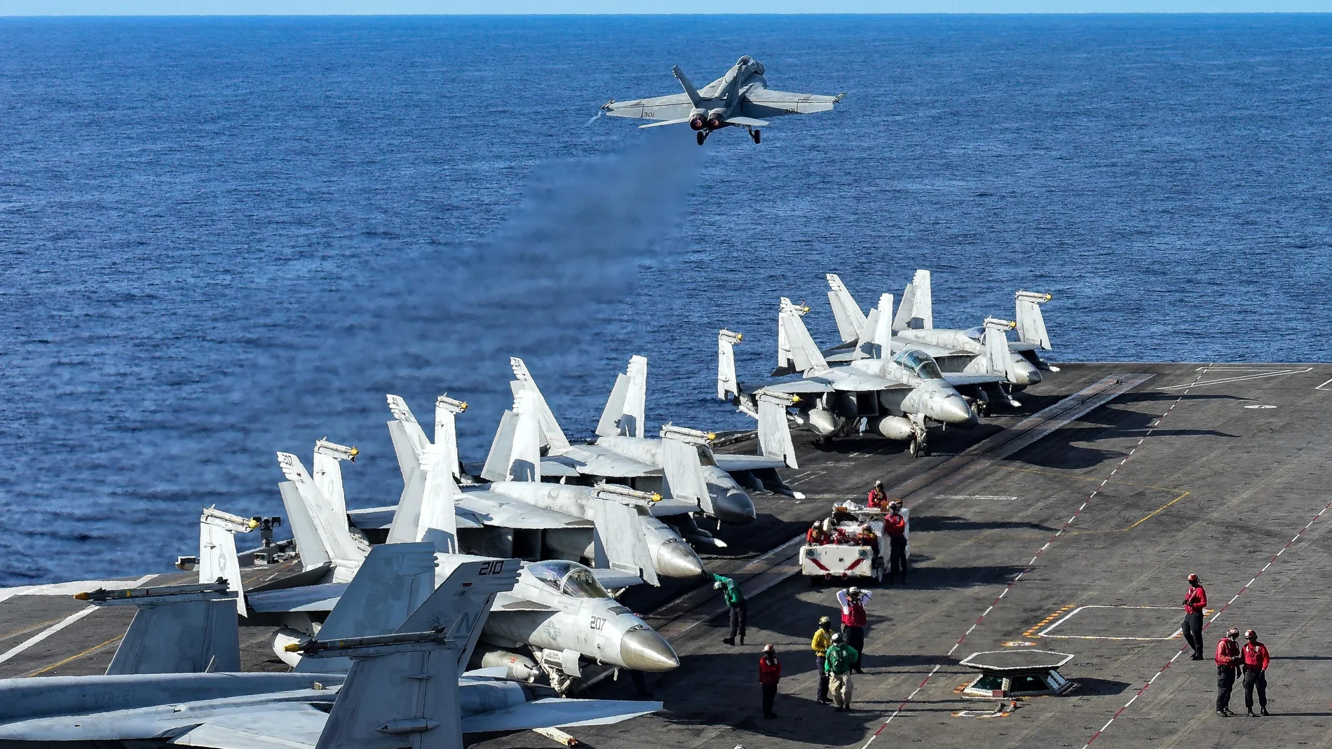 US Carrier Strike Group 5 conducts operations in the South China Sea
