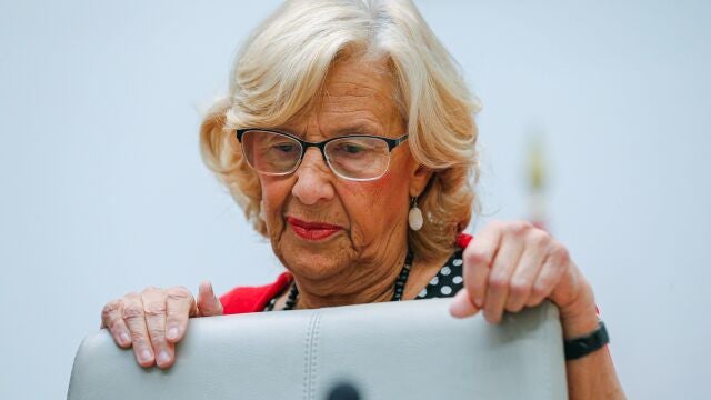 La ex alcaldesa Manuela Carmena, en su último Pleno en Cibeles