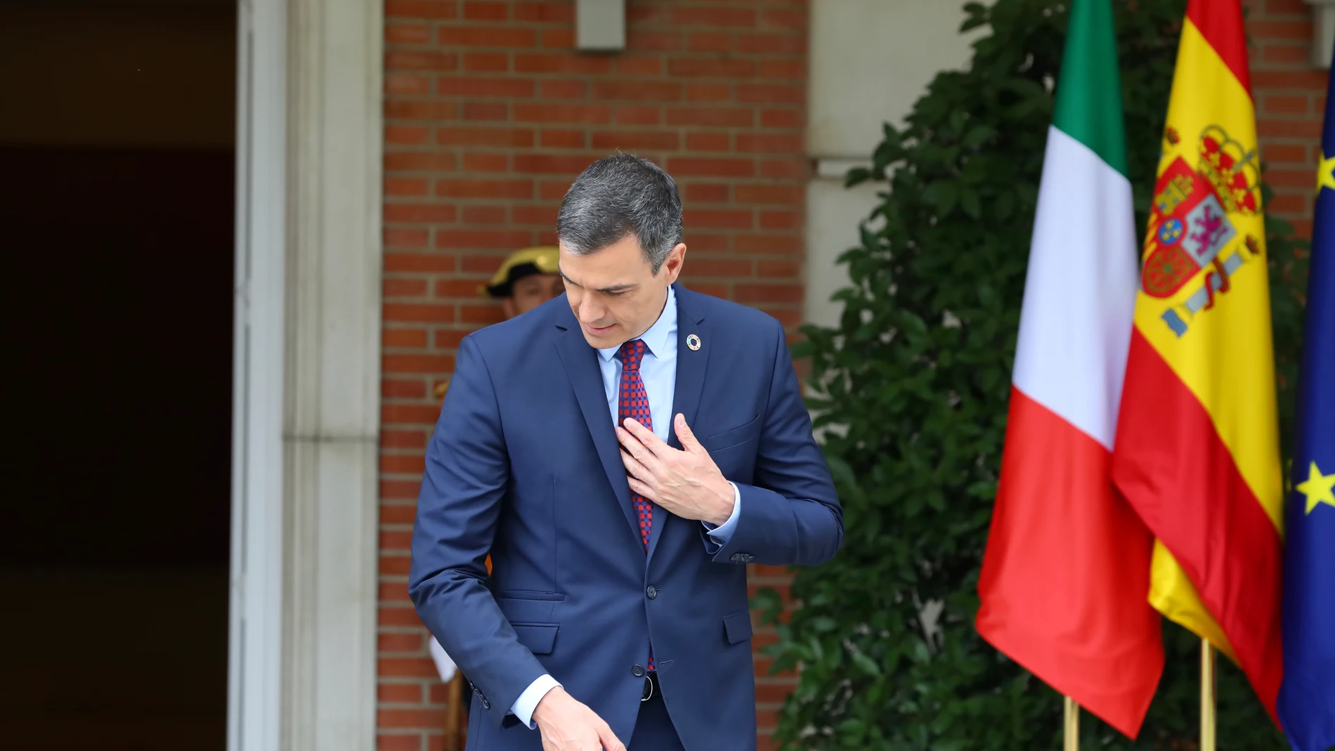 El presidente del Gobierno, Pedro Sánchez, en Moncloa