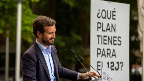 El presidente del PP, Pablo Casado