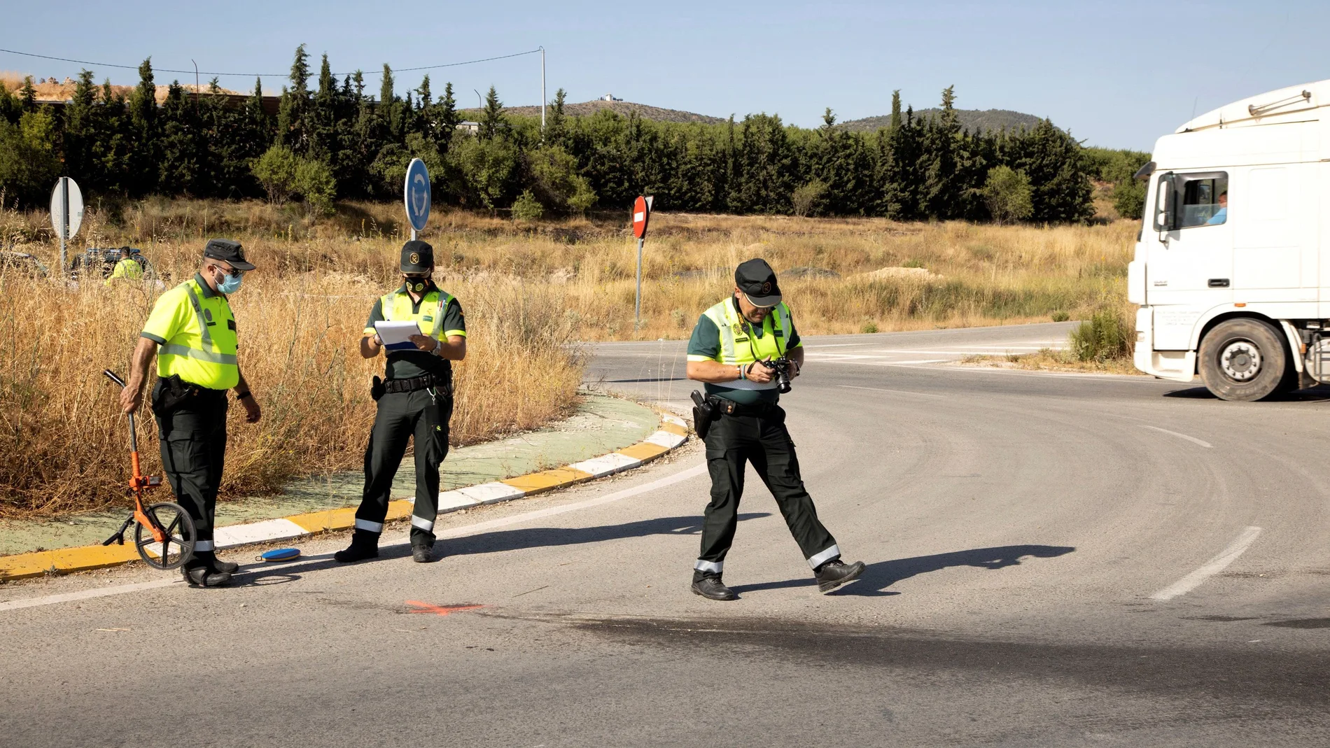 Fallece conductor de un turismo que se salió de la vía en Caravaca de la Cruz