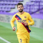 Gerard Piqué, en el último partido del Barcelona contra el Valladolid