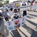 Manifestación de la Asociación de Trabajadores Inmigrantes Marroquíes (ATIM), en Torre Pacheco