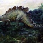 Cuadro de un estegosaurio pintado en 1914 por Gilmore, C.W. Ahora exhibido en el Smithsonian