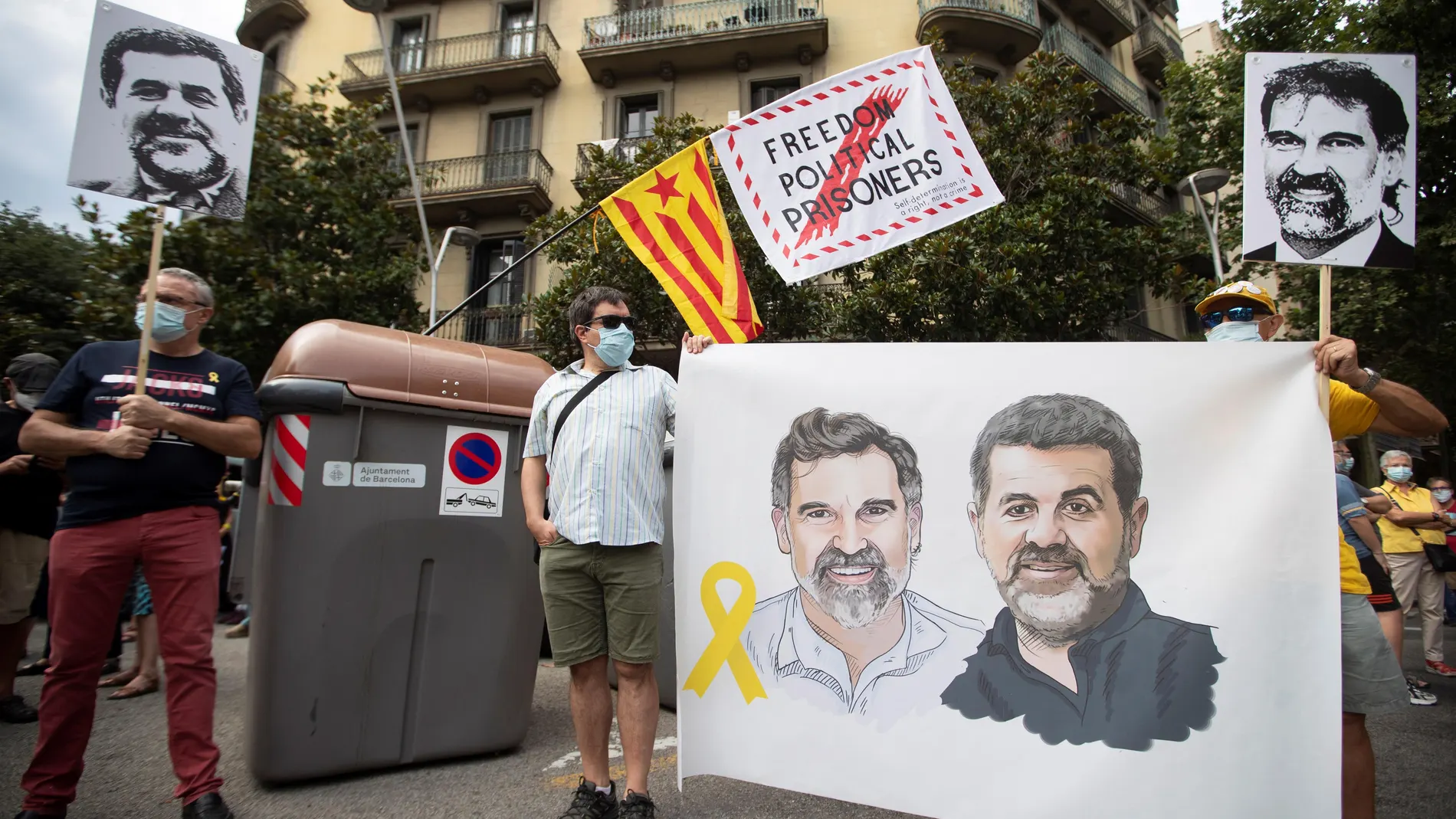 Protesta por los mil días en prisión de Jordi Sánchez y Jordi Cuixart