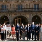 Recuerdo en la Plaza Mayor de Salamanca a la memoria de Miguel Ángel Blanco