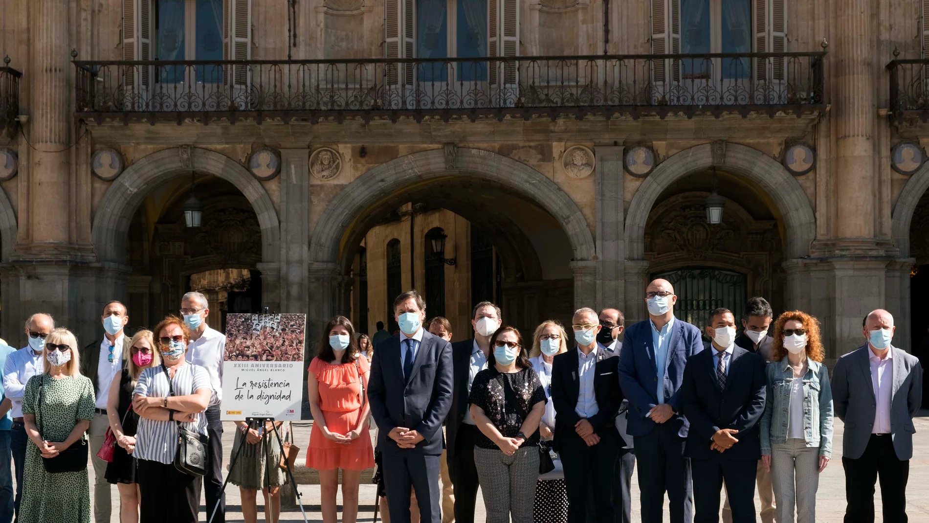 Recuerdo en la Plaza Mayor de Salamanca a la memoria de Miguel Ángel Blanco