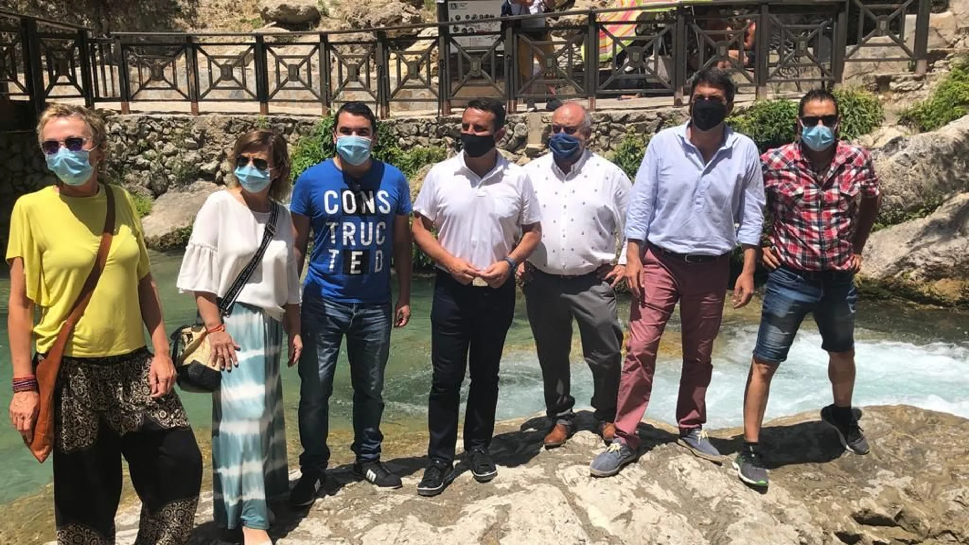 El presidente de la Diputación de Alicante, Carlos Mazón, esta mañana en les Fonts d'Algar