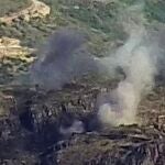 Lugar bombardeado por las fuerzas armenias tras un ataque de las fuerzas azeríes en la frontera entre ambos paísesMINISTERIO DE DEFENSA DE ARMENIA14/07/2020