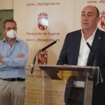 El presidente de la Diputación de Segovia, Miguel Ángel de Vicente, compare ante los medios de comunicación para dar explicaciones