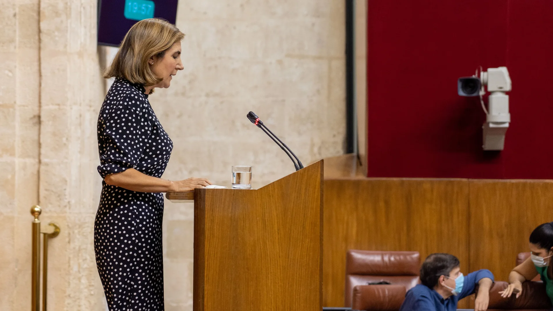La consejera de Empleo, Rocío Blanco, ayer en el Parlamento andaluz