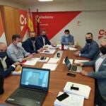 Reunión entre los equipos negociadores de Ciudadanos, PP y PSOE en las instalaciones del Grupo Parlamentario de Ciudadanos en la Asamblea Regional, el pasado 7 de julioCS15/07/2020