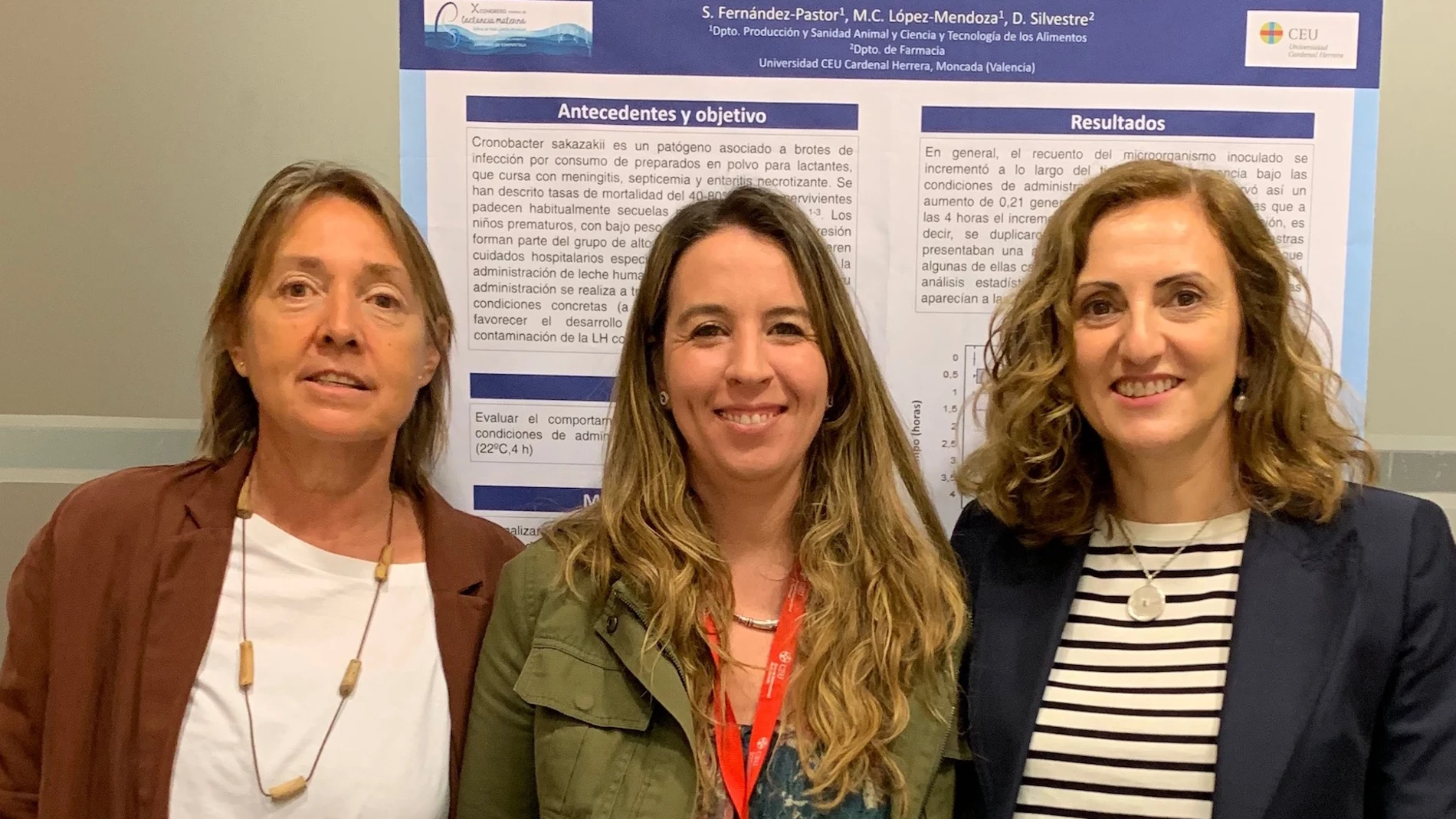 Las profesoras de Farmacia y Veterinaria de la CEU UCH Dolores Silvestre, Sandra Fernández Pastor y Mari Carmen López Mendoza, autoras del estudio