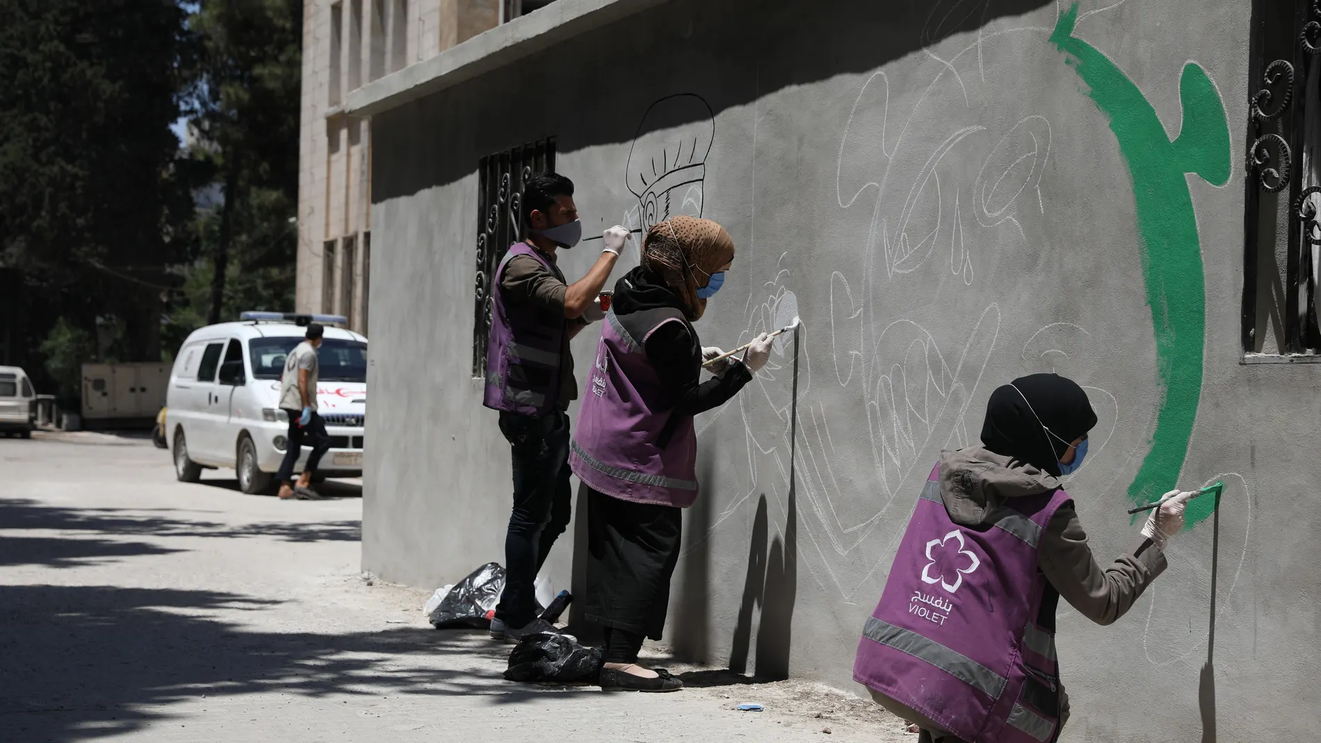 Syrian NGO volunteers in Idlib