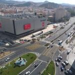 Aspecto de la avenida de Andalucía de Málaga capital liberada tras diez años de obras del metro