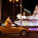 La fuente, durante la última celebración liguera del Real Madrid