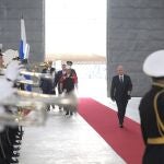 Putin durante la ceremonia en el puerto crimeo de Kerch